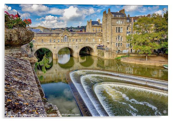 Pulteney Bridge, Bath, Somerset England UK Acrylic by John Gilham