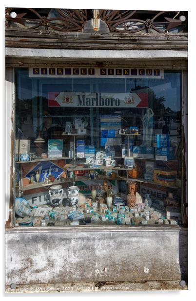 Shop Window Corfu Town 2023 Acrylic by John Gilham