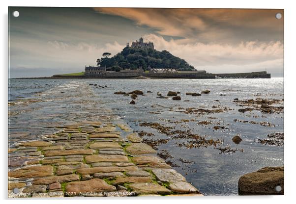 St Michaels Mount Mount's Bay, Cornwall England UK Acrylic by John Gilham