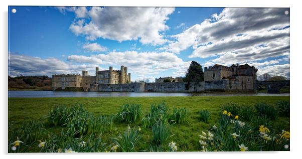 An English Castle at springtime Acrylic by John Gilham