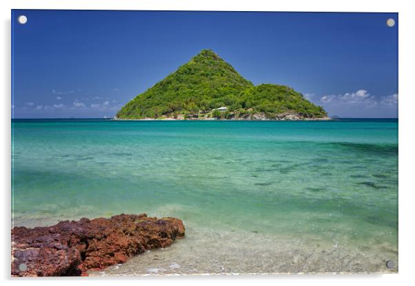 Paradise Island off Grenada in The Caribbean Sea Acrylic by John Gilham