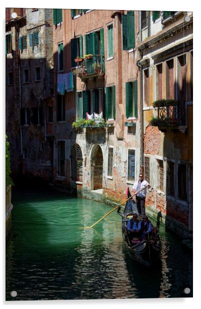 Gondola Ride in Venice Italy Acrylic by John Gilham