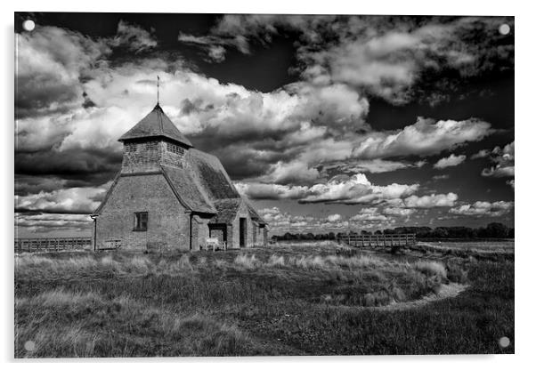 The church in the marsh Acrylic by John Gilham