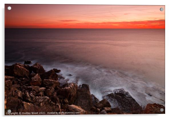 Serene Sunset over Rocky Horizon Acrylic by Dudley Wood