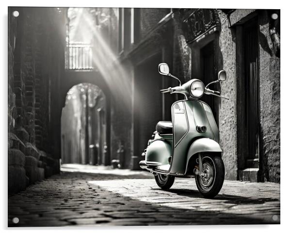 Classic Scooter Mood Acrylic by Artificial Adventures