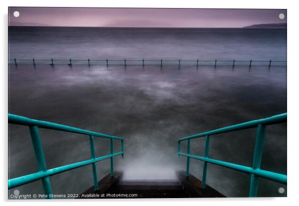 Gourock paddling pools Acrylic by Pete Stevens