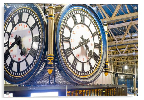 Clock at Waterloo Station Acrylic by martin berry