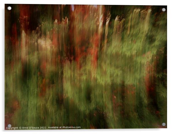 Abstract Lush Vibrant Foliage Acrylic by Errol D'Souza