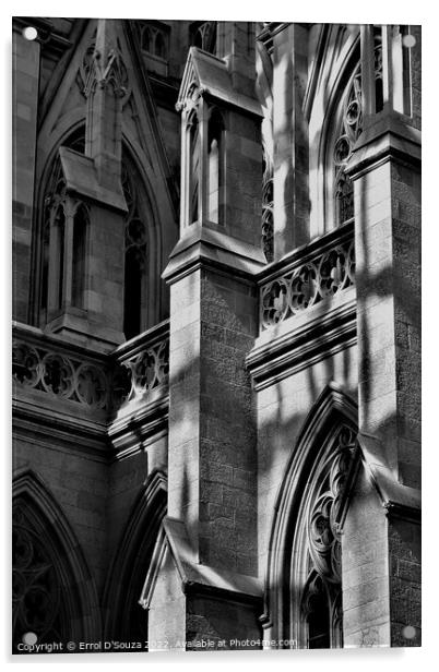 St. Patrick's Cathedral Facade Architectural Details Acrylic by Errol D'Souza
