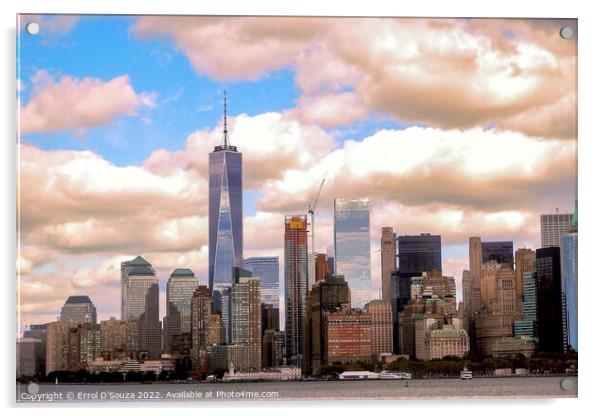 Manhattan Skyline Acrylic by Errol D'Souza