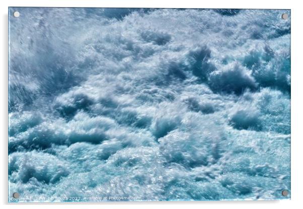 Huka Falls Rapid Whitewater - scene 5 Acrylic by Errol D'Souza