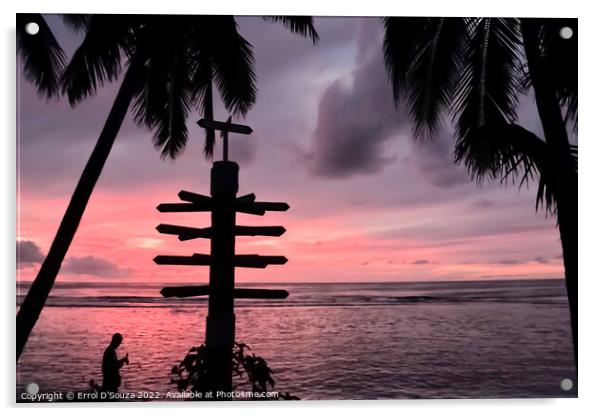 Polynesian Sunset Acrylic by Errol D'Souza