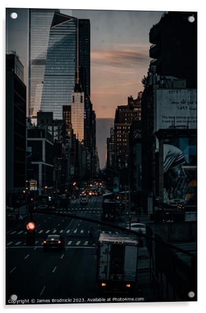 New York Street Acrylic by James Brodnicki