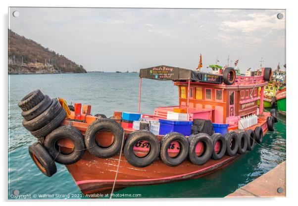 a fisherman boat at the Gulf of Thailand	 Acrylic by Wilfried Strang