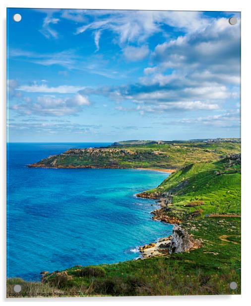 View of Coastline of Gozo, Malta. Acrylic by Maggie Bajada