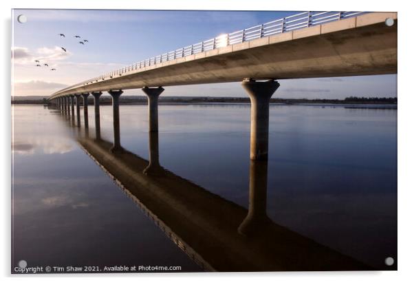 Clackmannanshire Bridge Reflected Acrylic by Tim Shaw
