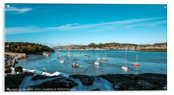 Conway Harbour Acrylic by Ian Miller