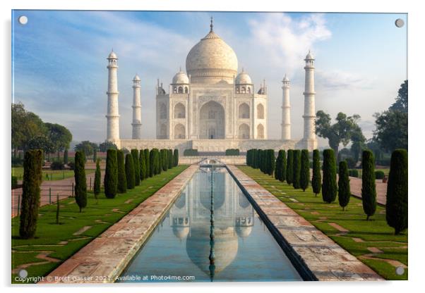 Taj Mahal Morning Acrylic by Brett Gasser
