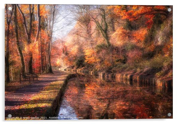 Autumn Kennet And Avon Canal Acrylic by Brett Gasser