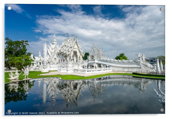 Wat Rong Khun - White Temple Acrylic by Brett Gasser