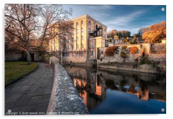 Bradford on Avon Sunset Acrylic by Brett Gasser