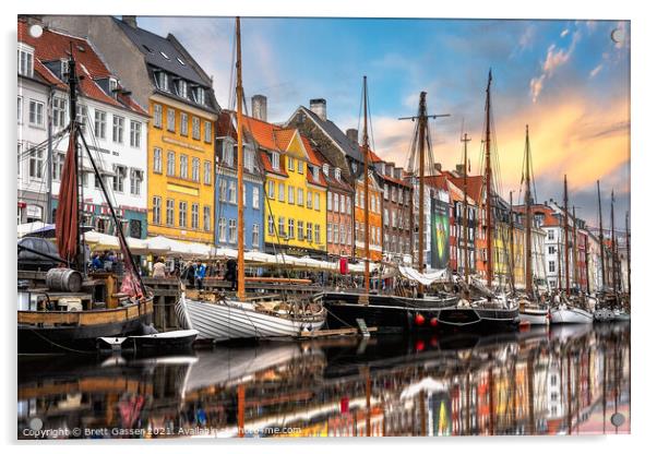 Nyhavn, Copenhagen, Denmark Acrylic by Brett Gasser