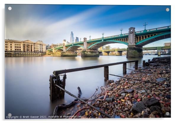 Southwark Bridge Acrylic by Brett Gasser