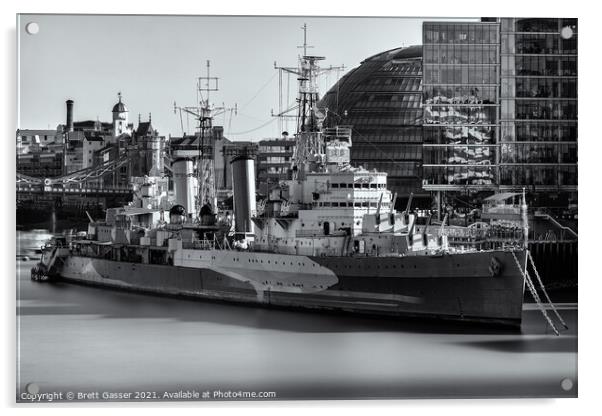 HMS Belfast Acrylic by Brett Gasser