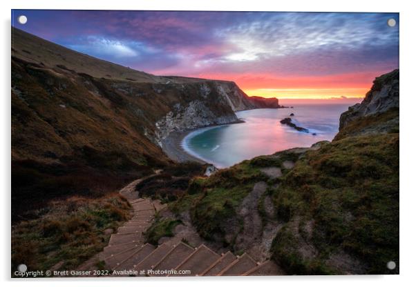 Man O'War Bay Steps Acrylic by Brett Gasser