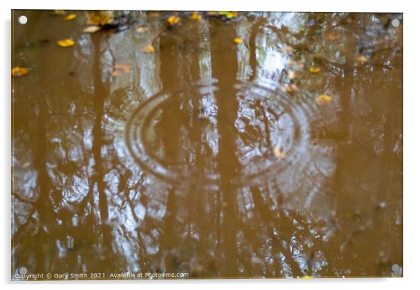 Raindrops in Reflection Acrylic by GJS Photography Artist