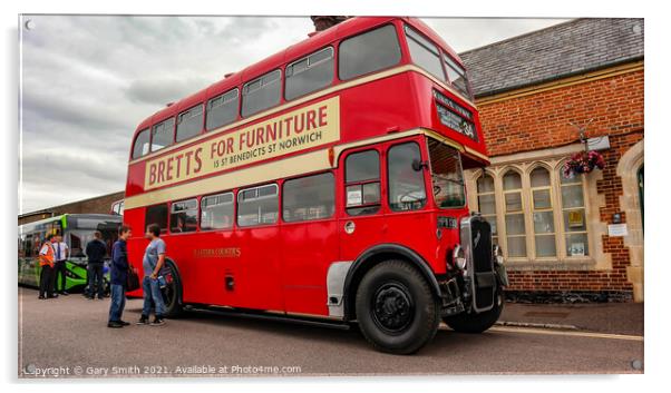 Double Decker With Advertising Acrylic by GJS Photography Artist