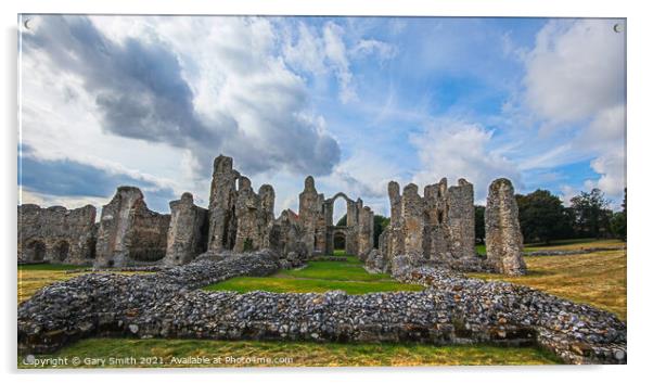 Castle Acre Priory Acrylic by GJS Photography Artist