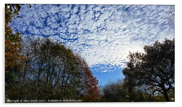 Mackerel Sky In Autumn Acrylic by GJS Photography Artist