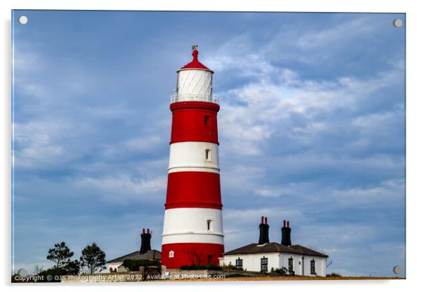 Happisburgh Lighthouse and Buildings Acrylic by GJS Photography Artist