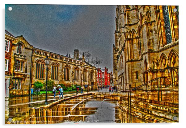 Reflections of the Minster and The Belfrey Acrylic by GJS Photography Artist