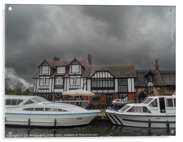 Pub with Moorings Acrylic by GJS Photography Artist