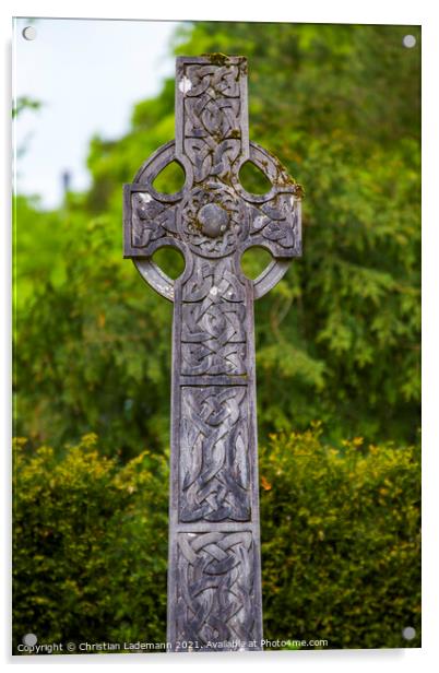 celtic cross in Kilkenny Acrylic by Christian Lademann