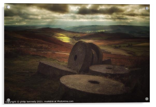 Derbyshire Millstones Acrylic by philip kennedy