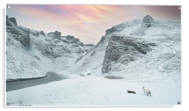 Winnats Pass in Winter Acrylic by philip kennedy