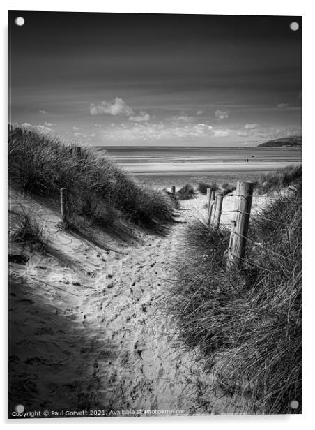path in the dunes leading to the beach Acrylic by Paul Gorvett