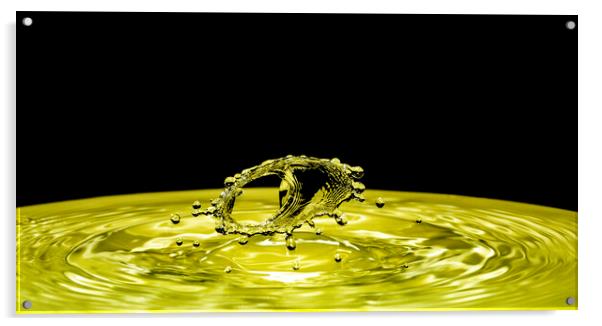 Water Drop Collision on Black Background Acrylic by Antonio Ribeiro