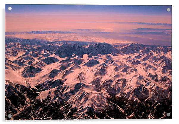 The Mountains of Khazakstan Acrylic by Geoff Tydeman