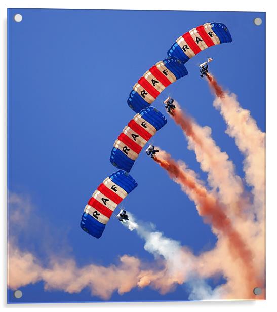 RAF Falcons Parachute Display Team Acrylic by Geoff Tydeman