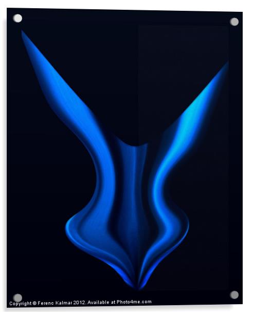 Mysterious Vase Blue Acrylic by Ferenc Kalmar