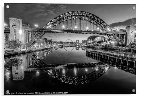 tyne bridge  Acrylic by stephen cooper