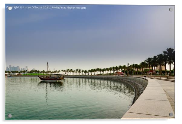 Doha corniche Acrylic by Lucas D'Souza