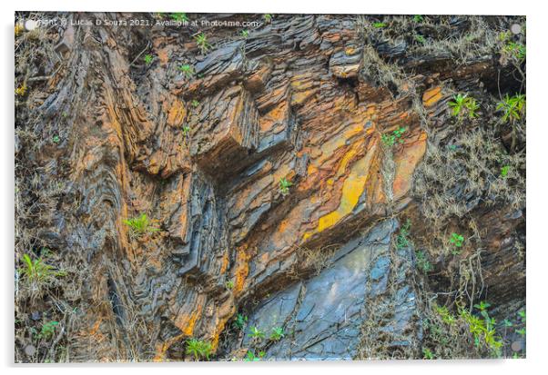Layers of iron ore deposits  Acrylic by Lucas D'Souza