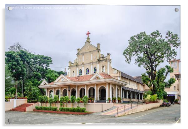 Bejai Church, Mangalore Acrylic by Lucas D'Souza