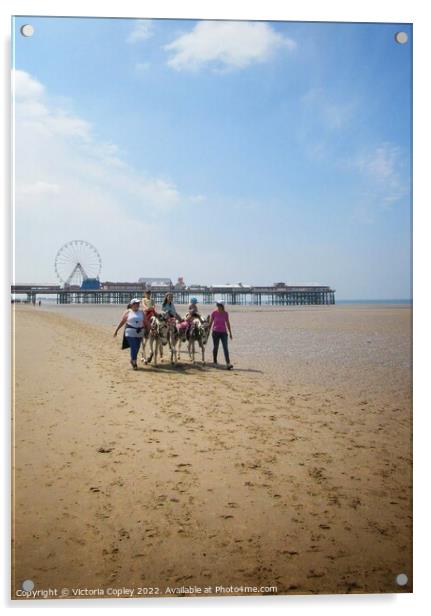 Blackpool beach  Acrylic by Victoria Copley