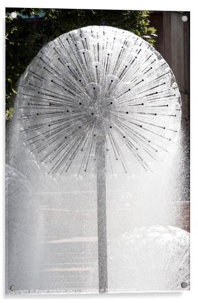 Dandelion Fountain: A Captivating Oasis Acrylic by Roger Mechan